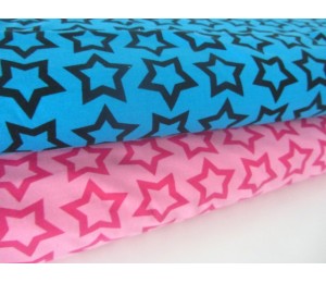 Jersey Star Stripes - Sterne pink rosa